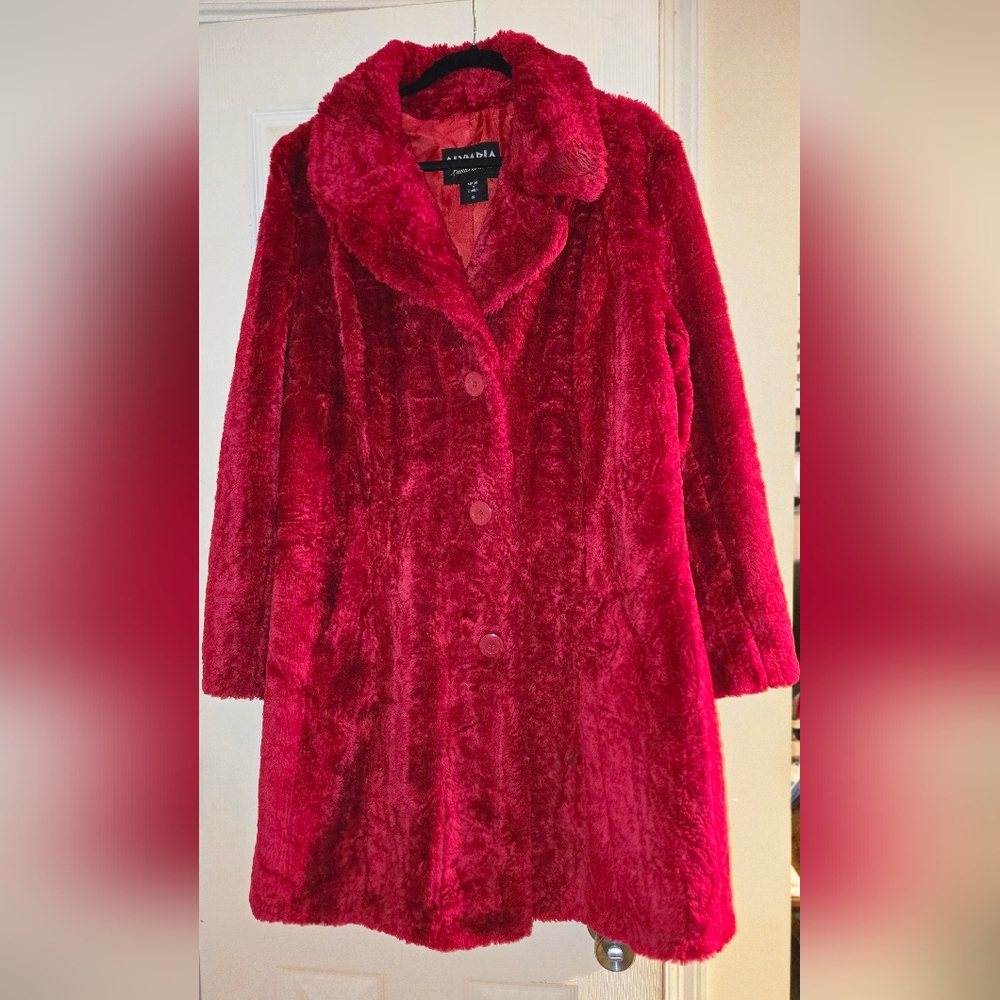 Olympia Red Faux Fur Jacket